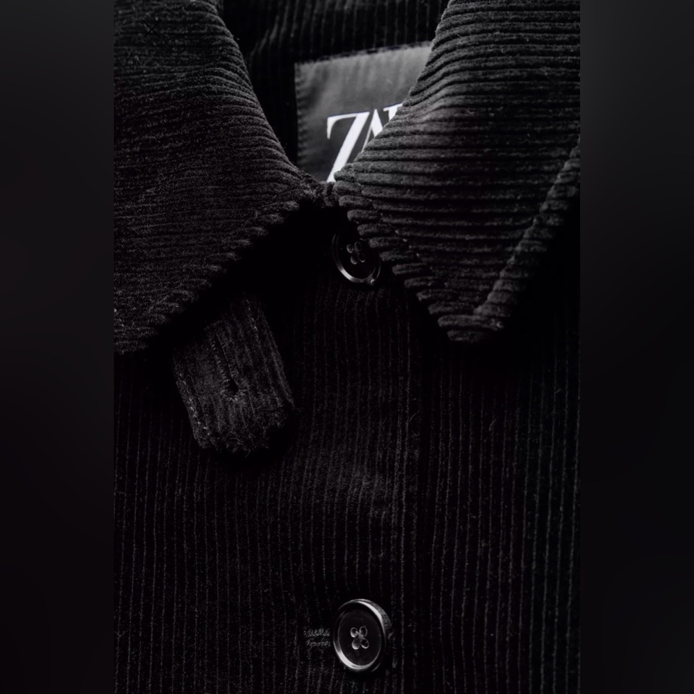 NWT Zara Women's Black Corduroy  Jacket - Picture 3 of 7